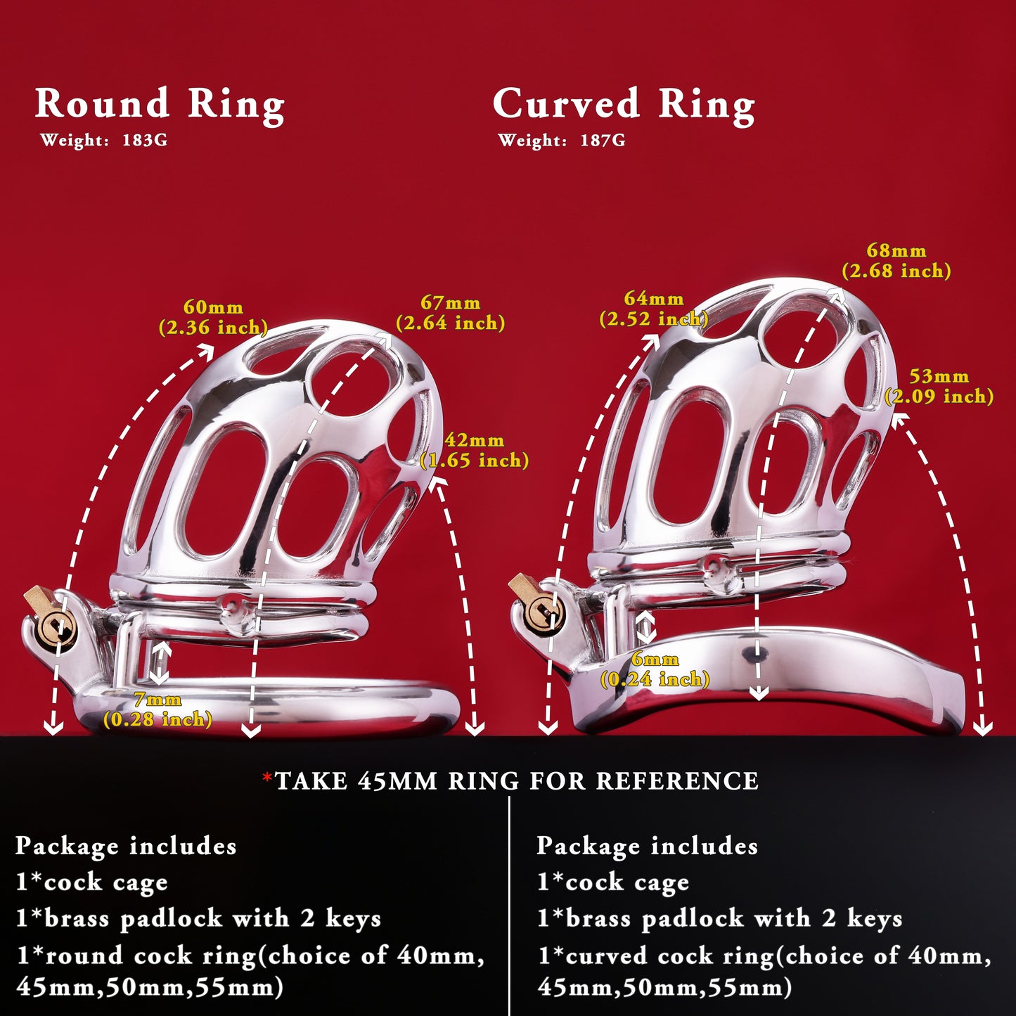 Split-Front Open Chastity Cage, F3156 - FRRK