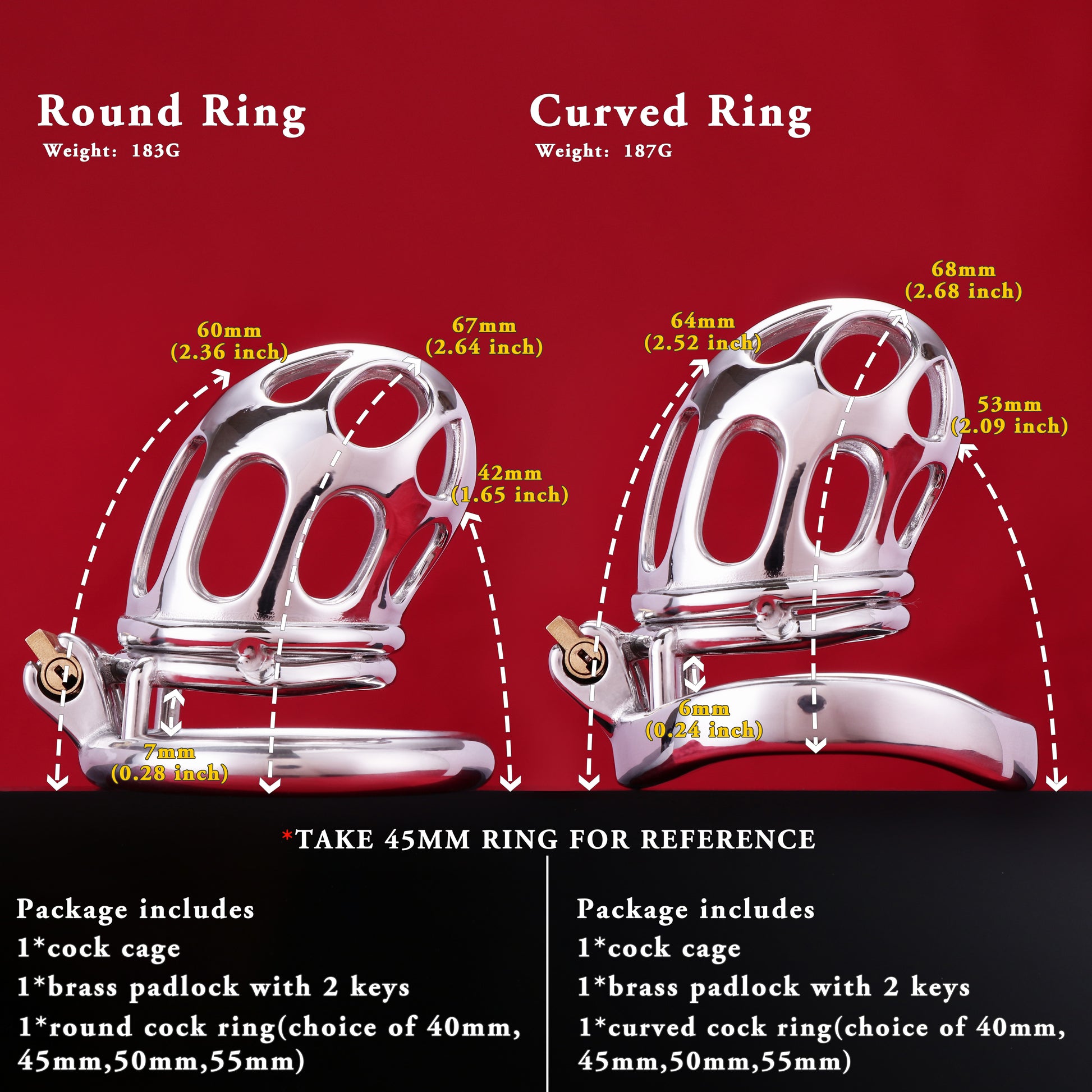 Split-Front Open Chastity Cage, F3156 - FRRK