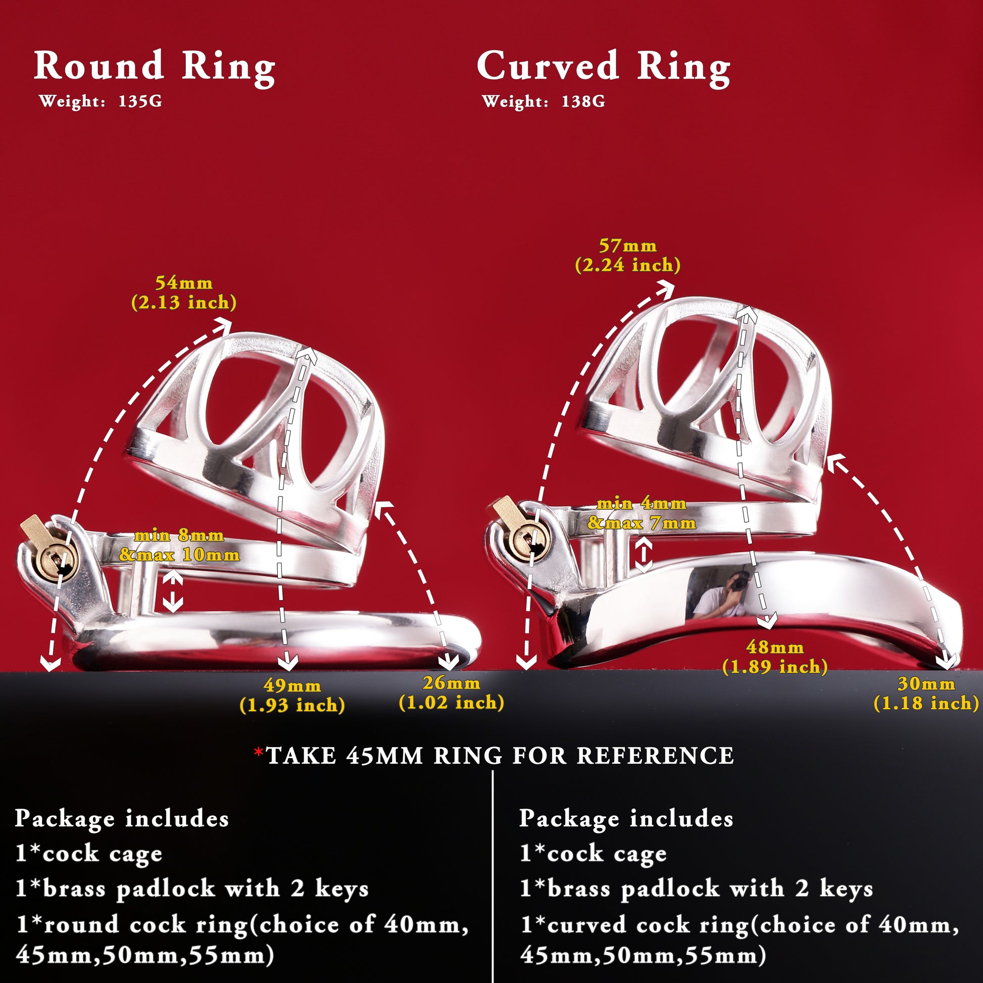 Male Top Split Open Chastity Cage, F3040 - FRRK