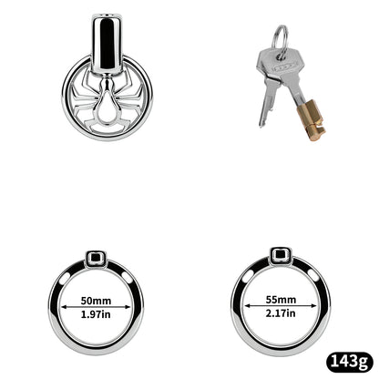 Night Silver Spider Chastity Cage | F328A