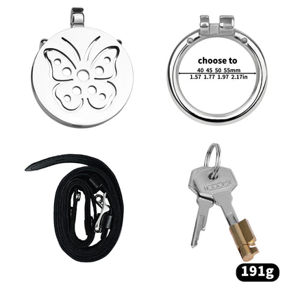 Butterfly Flat Sissy Chastity Cage