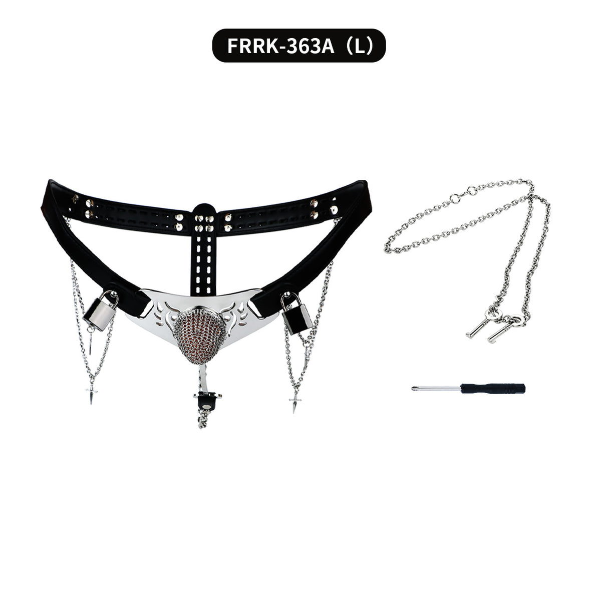 Silver Scale Lockable Harness Bondage Chastity Pants | F363A