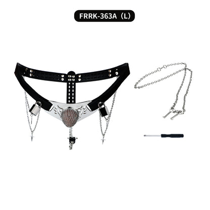 Silver Scale Lockable Harness Bondage Chastity Pants | F363A