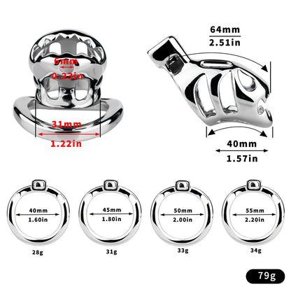 Big-Mouth Predator Aluminum Alloy Chastity Cage