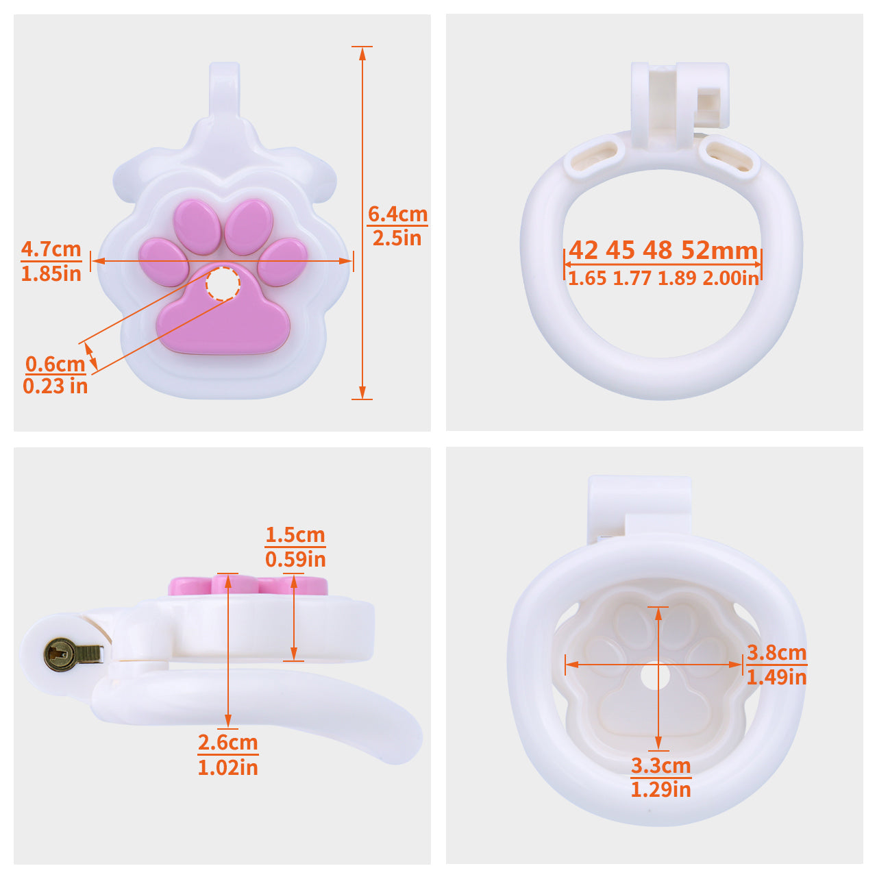 Kawaii Cat Paw Flat Chastity Cage