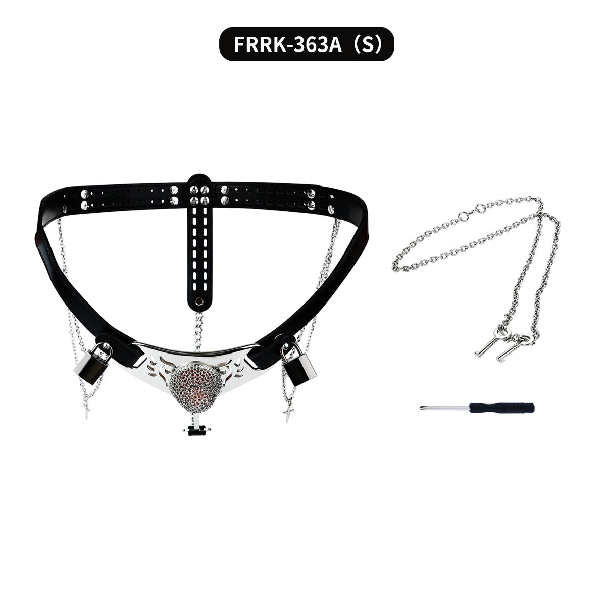 Silver Scale Lockable Harness Bondage Chastity Pants | F363A