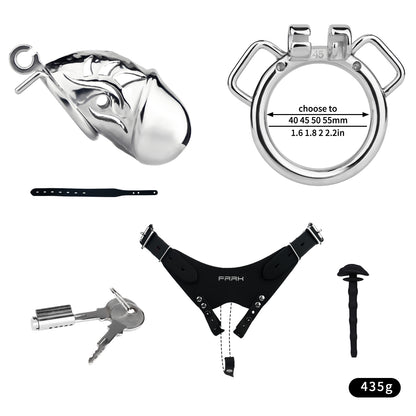 Metal Chastity Dick Locking Cage- Silver