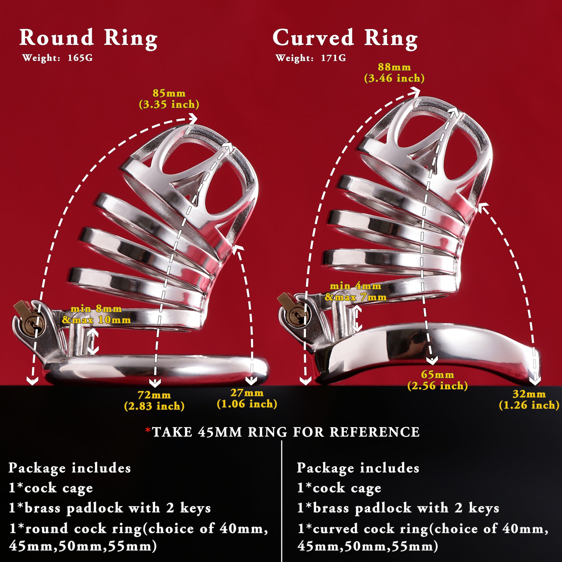 Male Top Split Open Chastity Cage, F3043 - FRRK