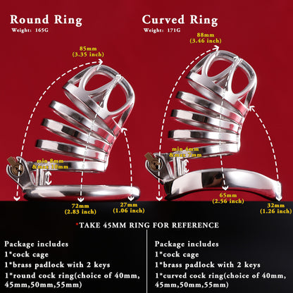 Male Top Split Open Chastity Cage, F3043 - FRRK