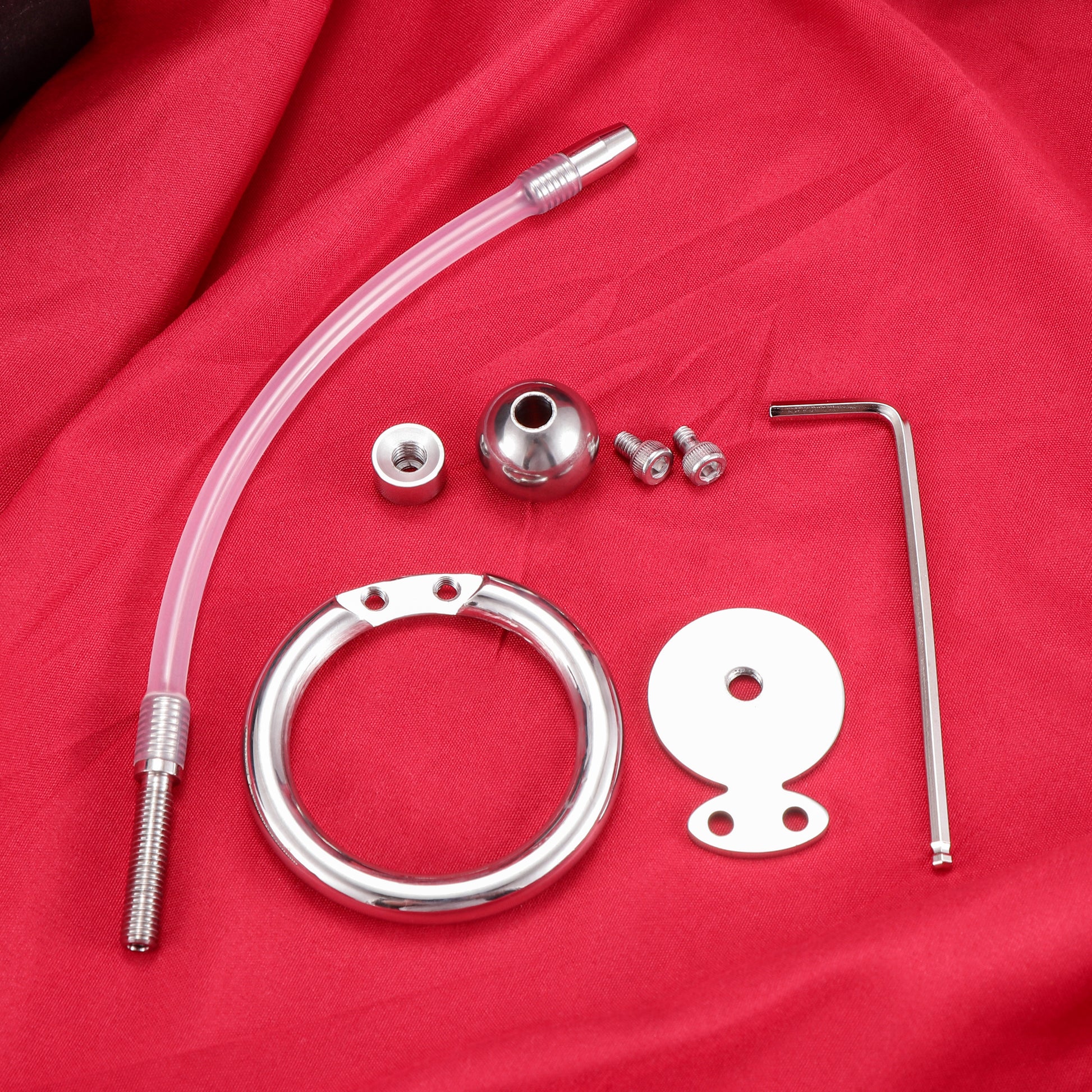 Flat Disc Chastity Cage With Inverted Steel Ball Catheter, F3160 - FRRK