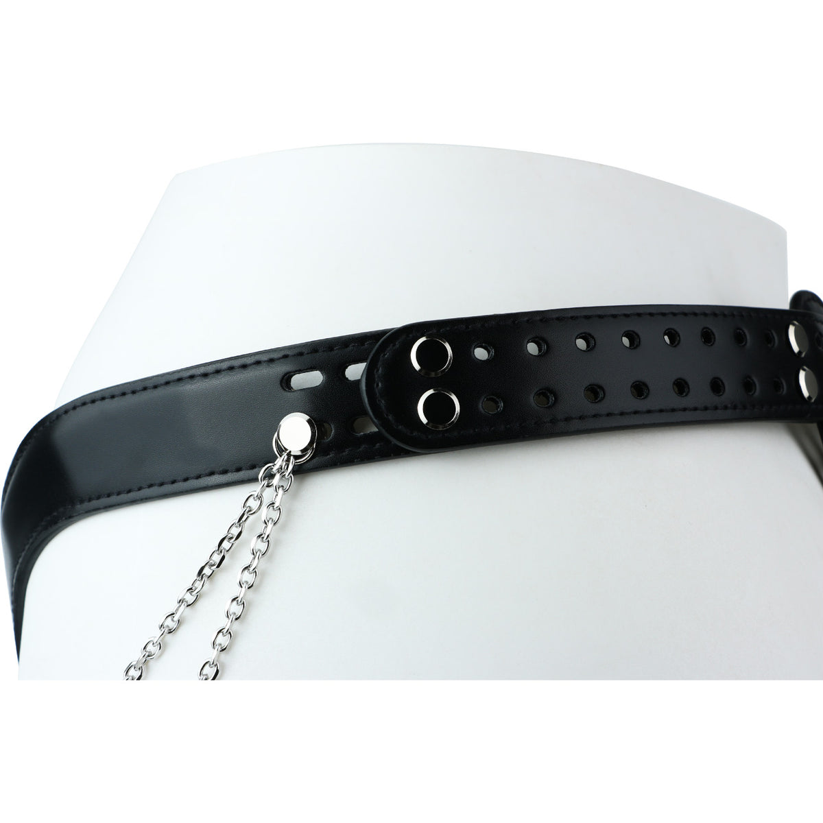 Silver Scale Lockable Harness Bondage Chastity Pants | F363A