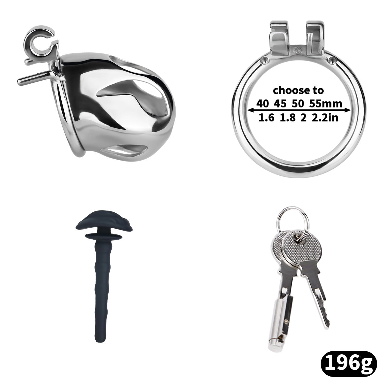 Cobra Series Mamba Chastity Cage | F312A Small Size - Silver