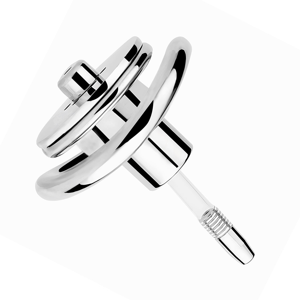 Screw Lock Inverted Double Cylinder Chastity Cage With Dildo & Catheter, F3410 - FRRK
