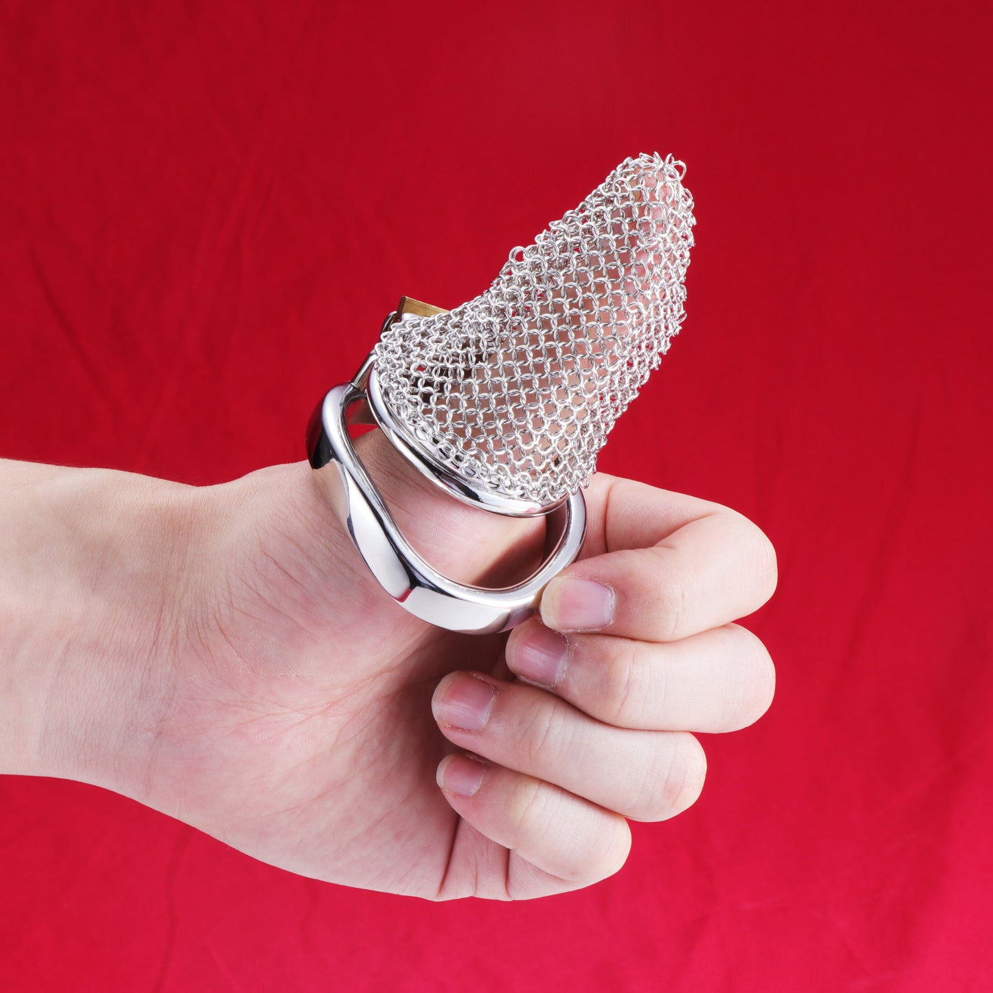 Small Metal Mesh Chastity Cage, F3197 - FRRK