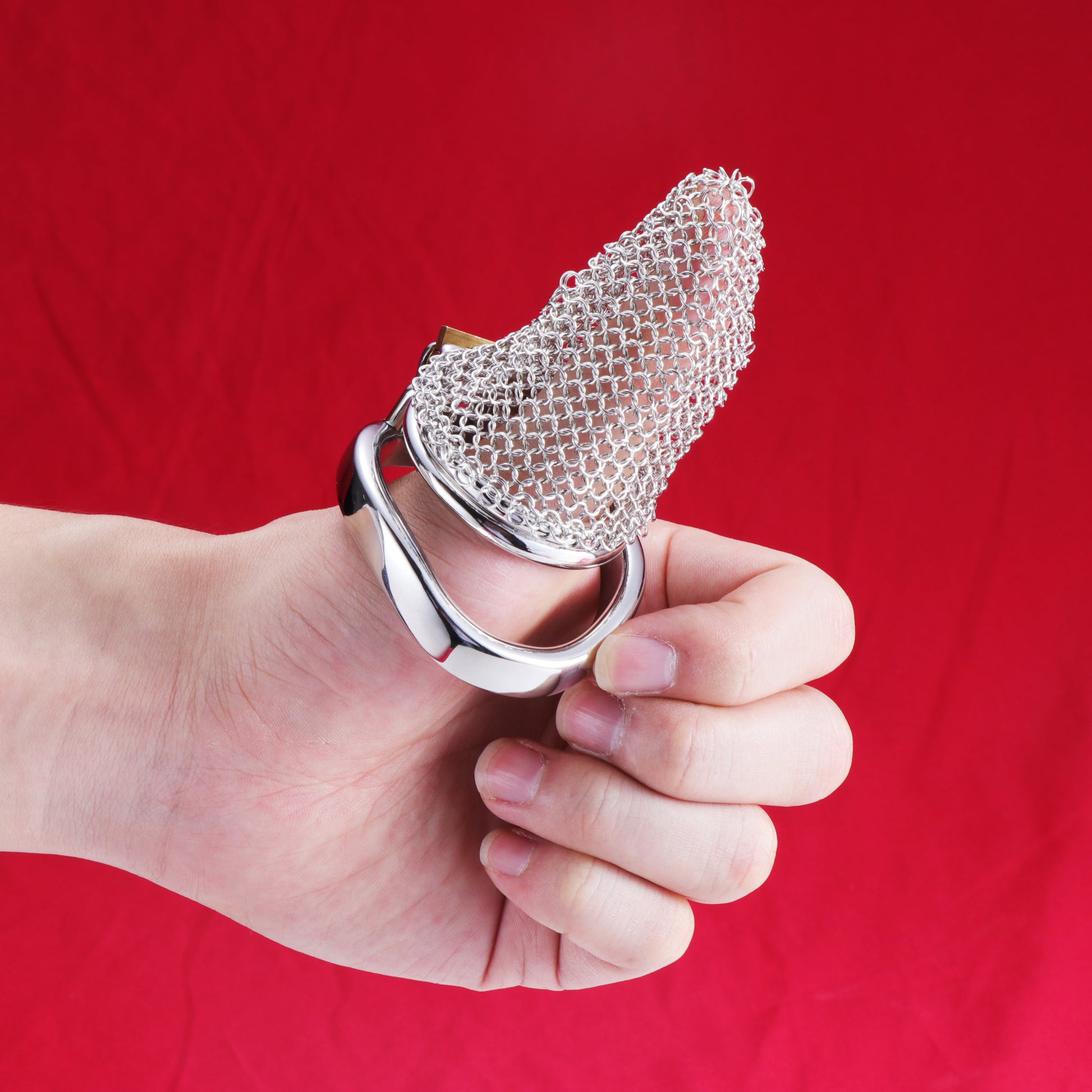 Small Metal Mesh Chastity Cage, F3197 - FRRK