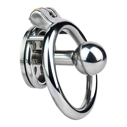 Flat Chastity Cage with Solid Metal Negative Long Bar Ball, F3194 - FRRK