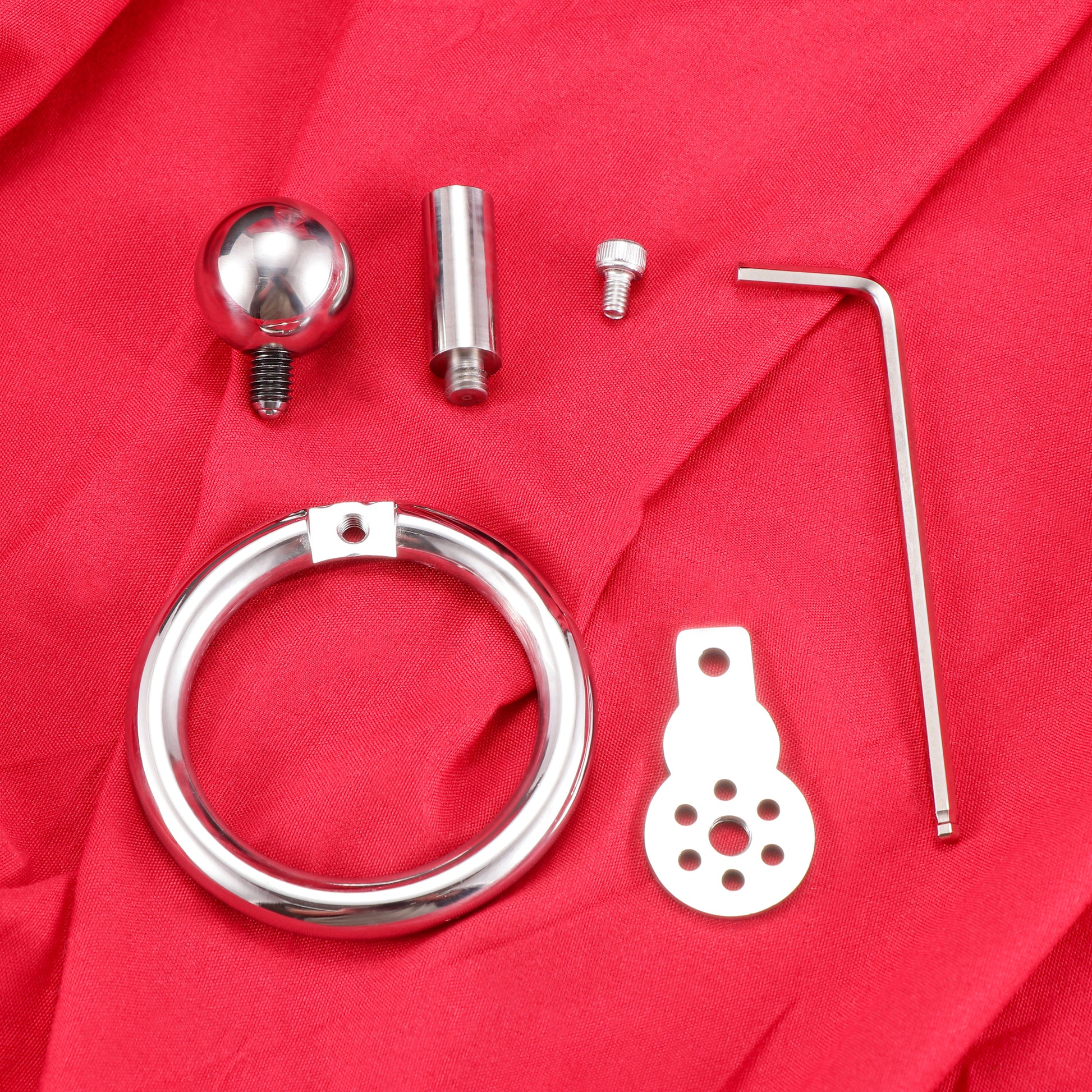 Negative Ball Flat Chastity Cage with Long Bar, F3111 - FRRK