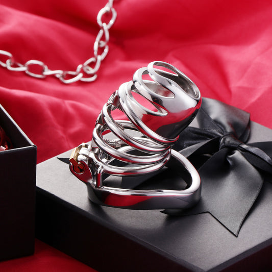 Split-Front Open Spiked Chastity Cage, F3103 - FRRK