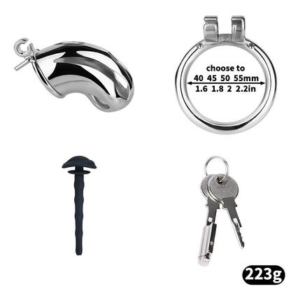 Cobra Series Mamba Chastity Cage | F312A Large Size - Silver