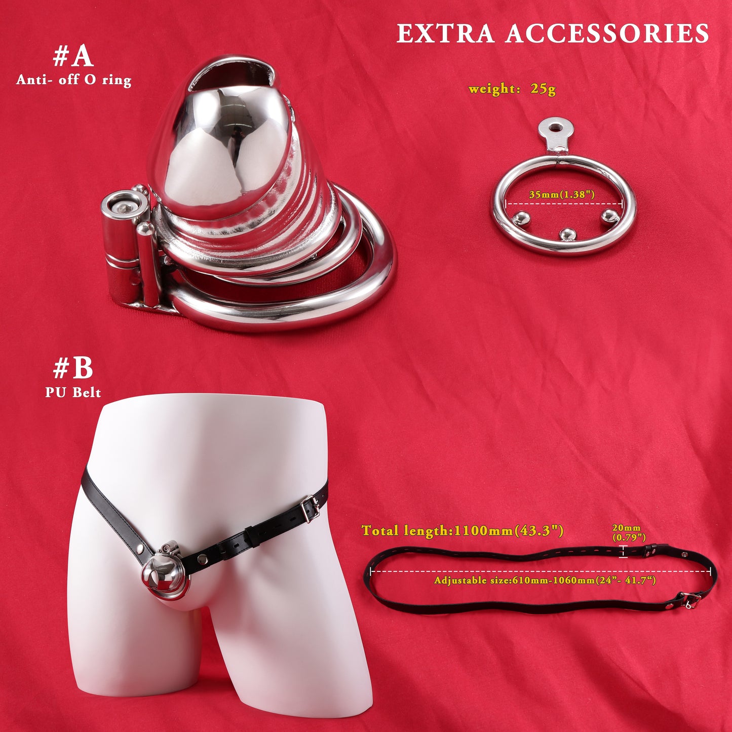 Allen Wrench Locks Solid Steel Male Chastity Cage, F3106 - FRRK