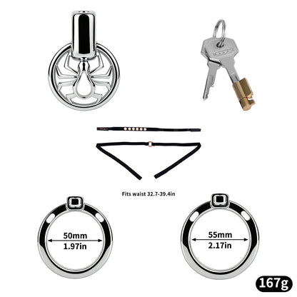 Night Silver Spider Chastity Cage | F328A