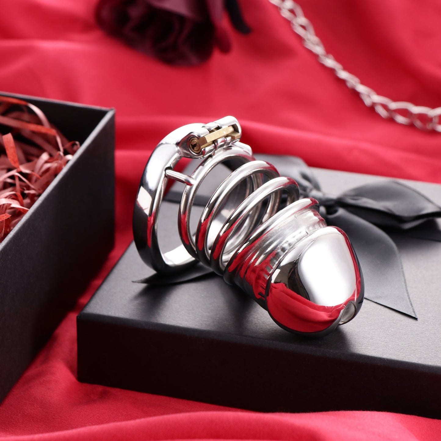 Male Solid Steel Chastity Cage, F3054 - FRRK