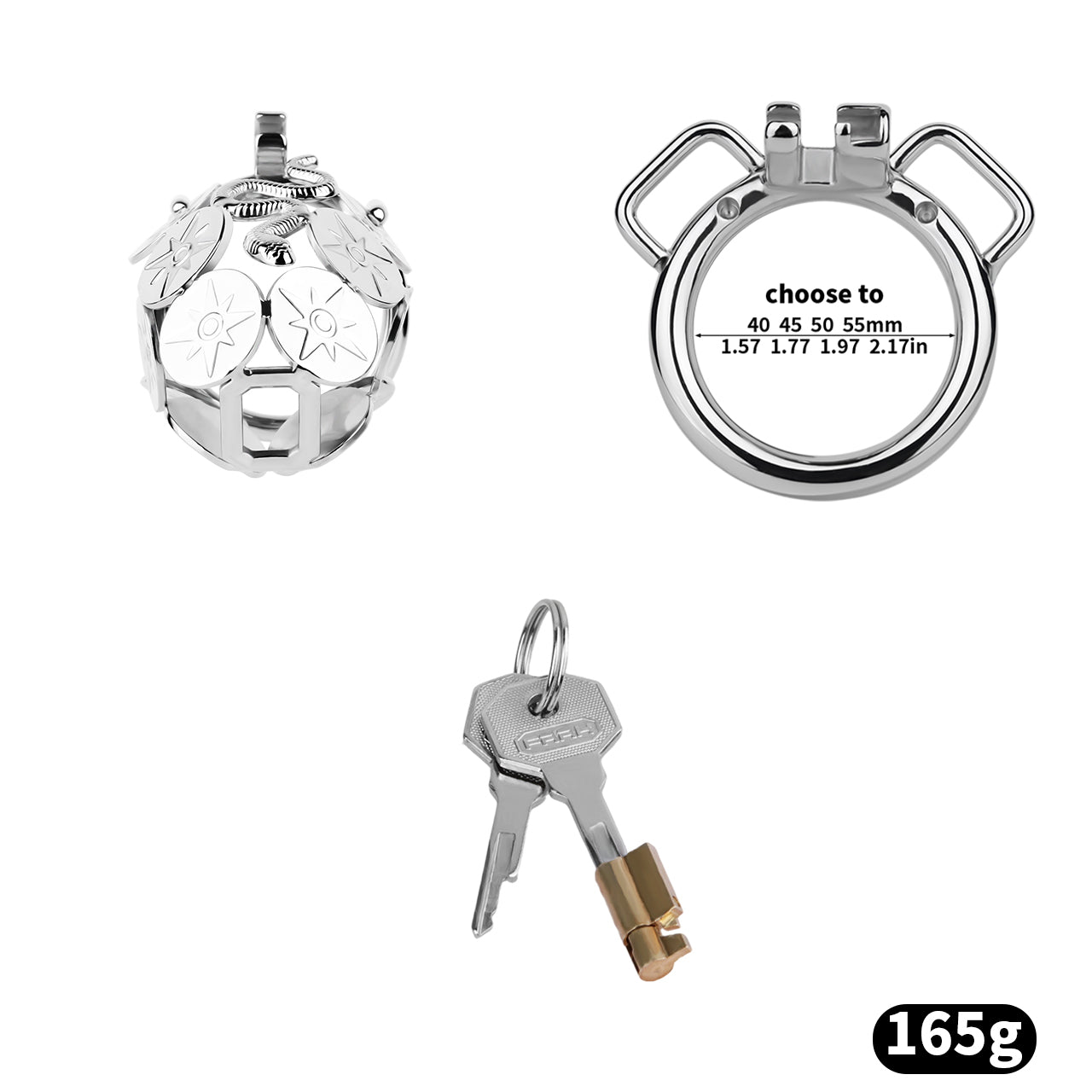 Solar Serpent Coiled Chastity Cage | F316A