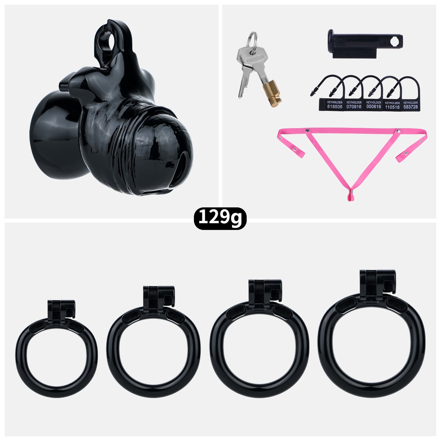 ABS Resin Realistic Dick Chastity Cage – Inverted Type AS036