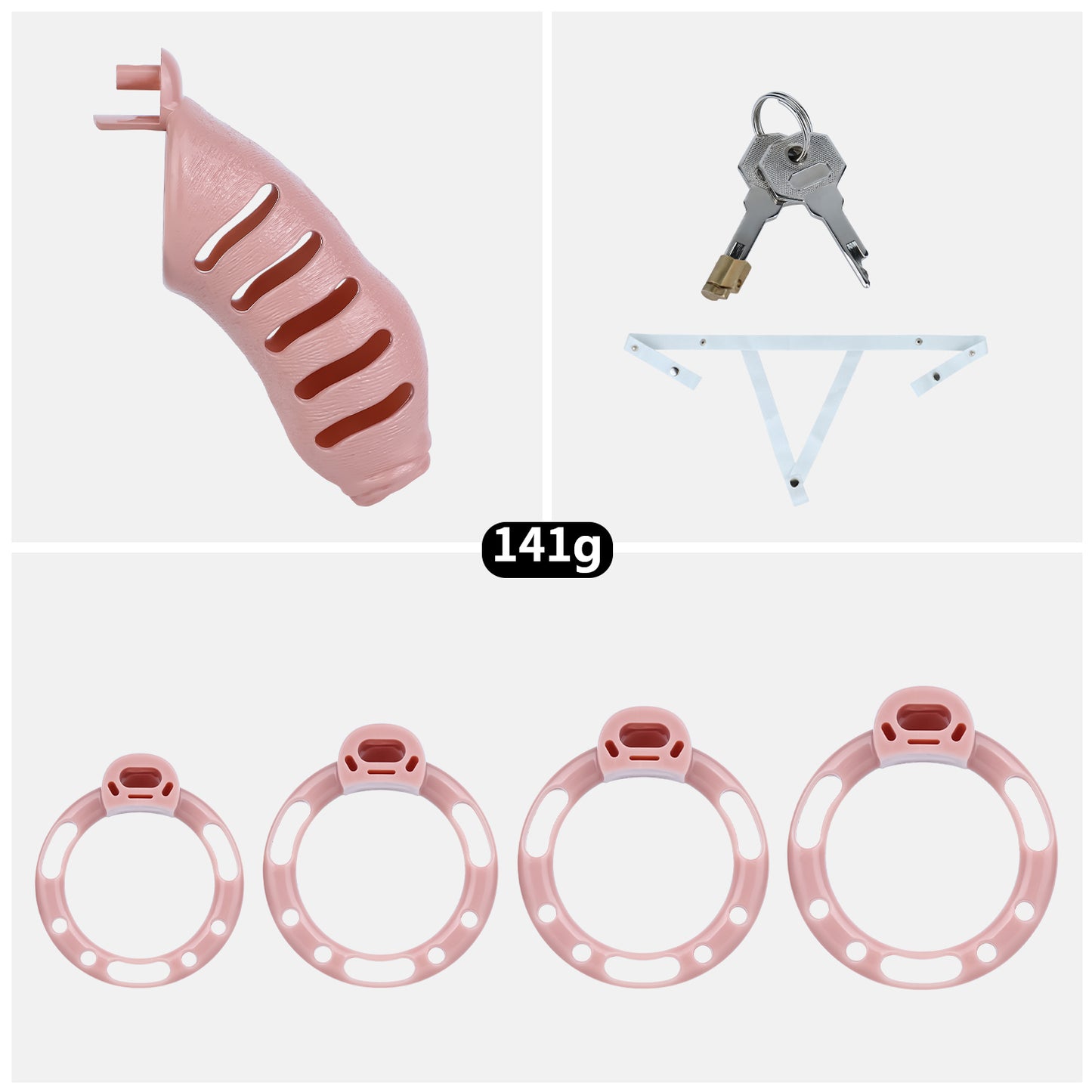 ABS Resin Realistic Dick Chastity Cage – Fully Enclosed Type AS037