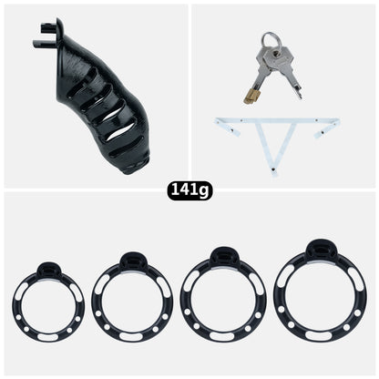 ABS Resin Realistic Dick Chastity Cage – Fully Enclosed Type AS037