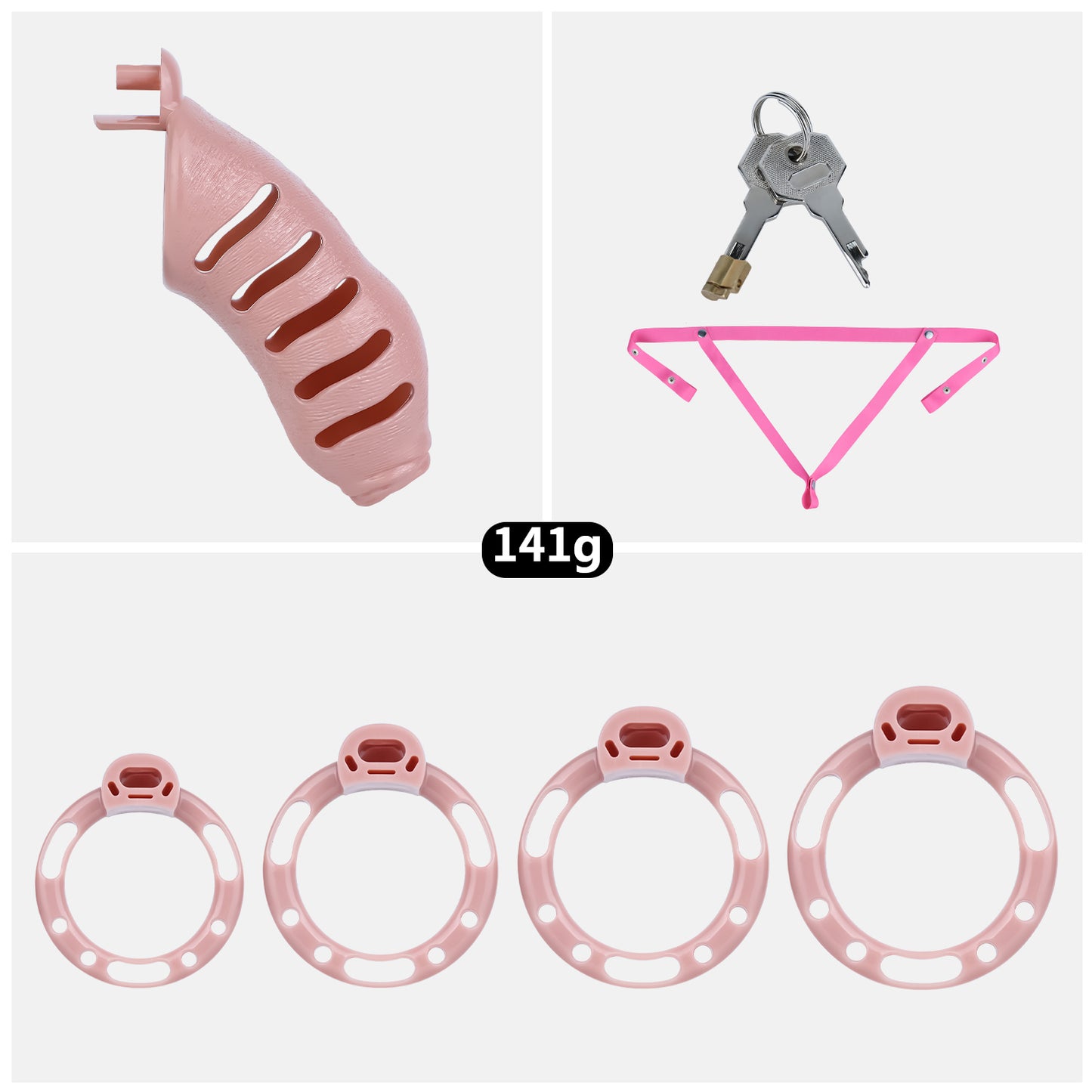 ABS Resin Realistic Dick Chastity Cage – Fully Enclosed Type AS037