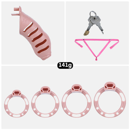 ABS Resin Realistic Dick Chastity Cage – Fully Enclosed Type AS037