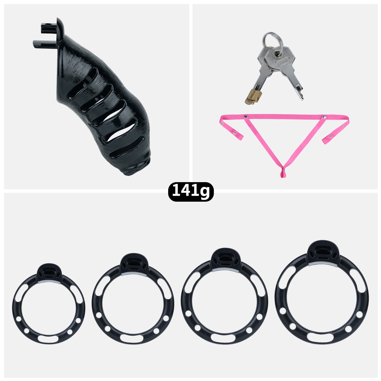 ABS Resin Realistic Dick Chastity Cage – Fully Enclosed Type AS037