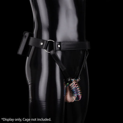 Three-Way Electric Shock Portable Leather Harness | DV9041