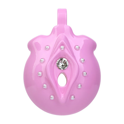 ABS Resin Rhinestone Inverted Pussy Chastity Cage | AS604