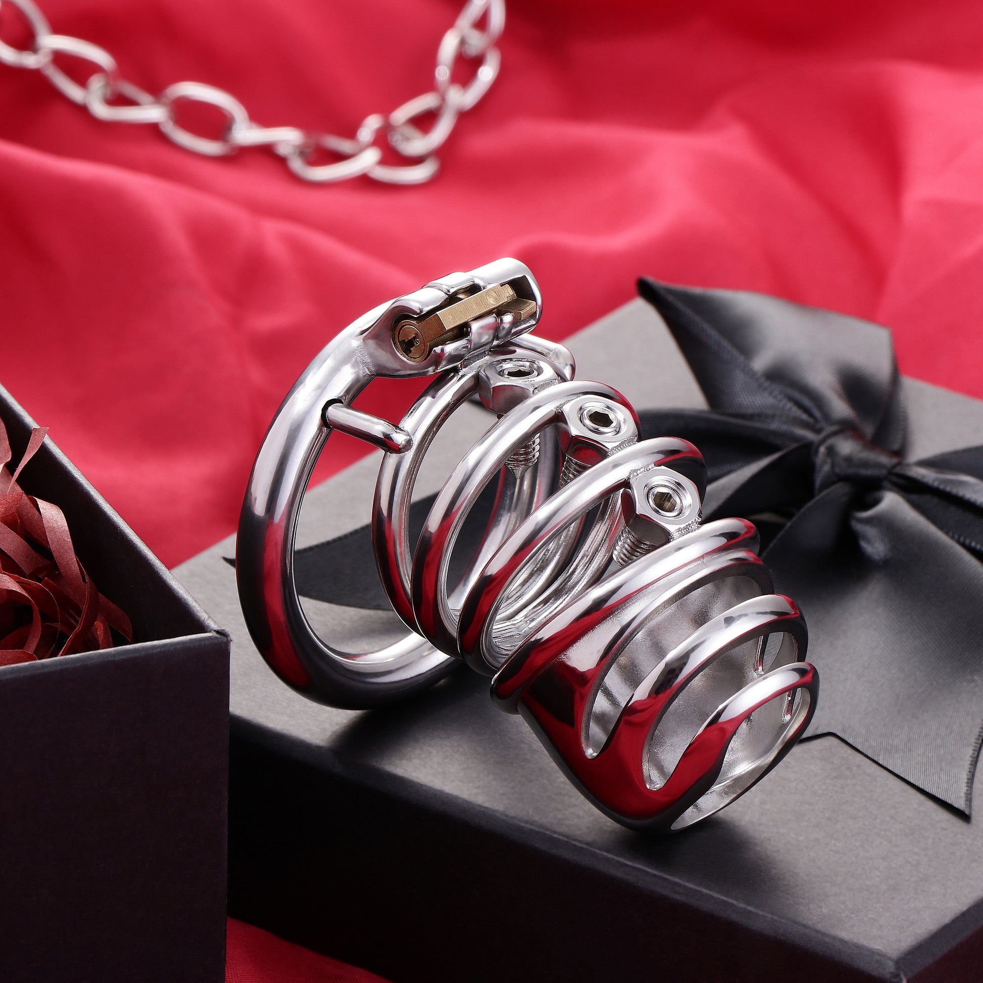 Split-Front Open Spiked Chastity Cage, F3103 - FRRK