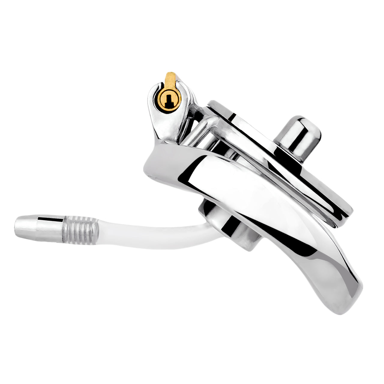 Inverted Double Cylinder Chastity Cage With Dildo & Catheter, F3406 - FRRK