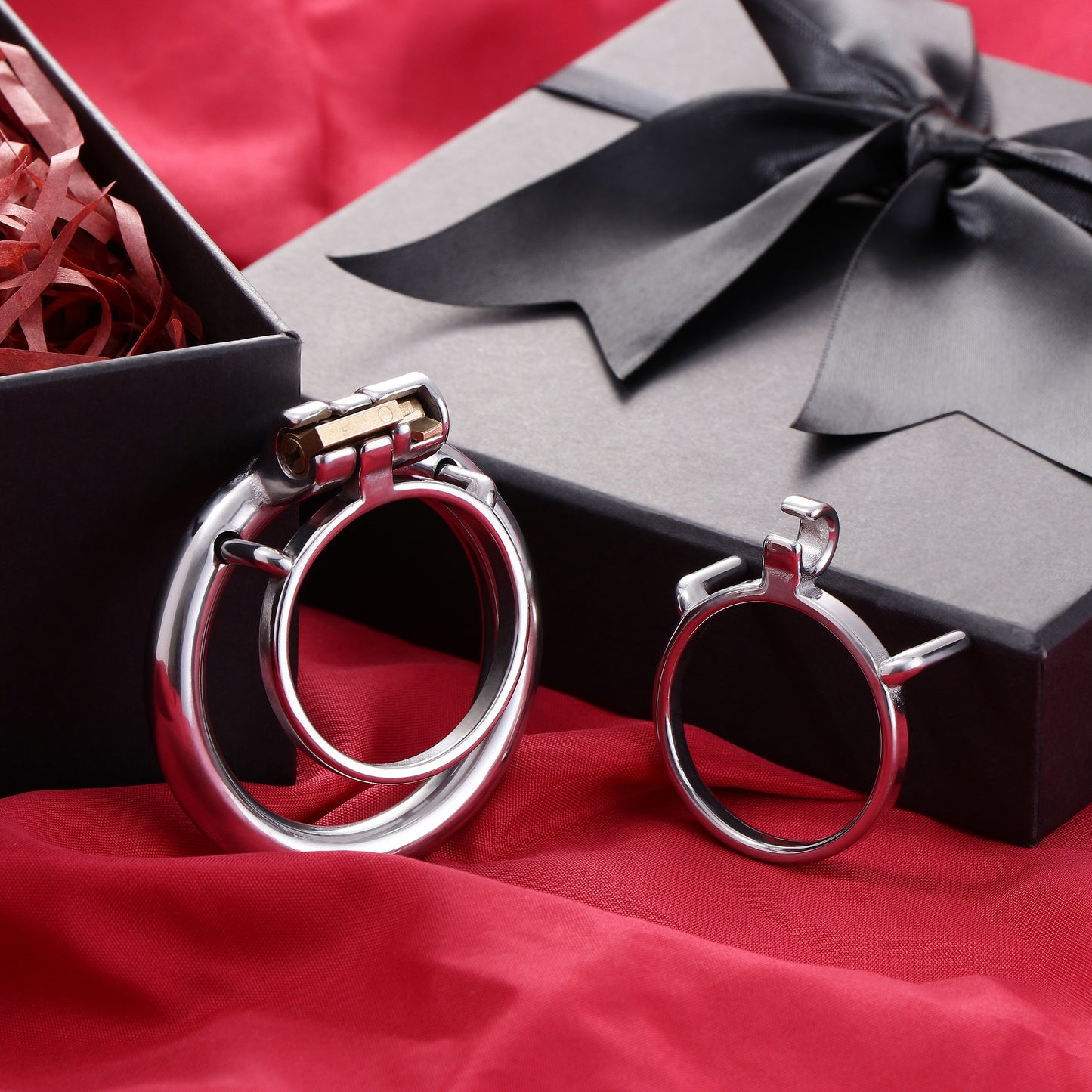 Dual Cock Ring Chastity Cage, F3122 - FRRK