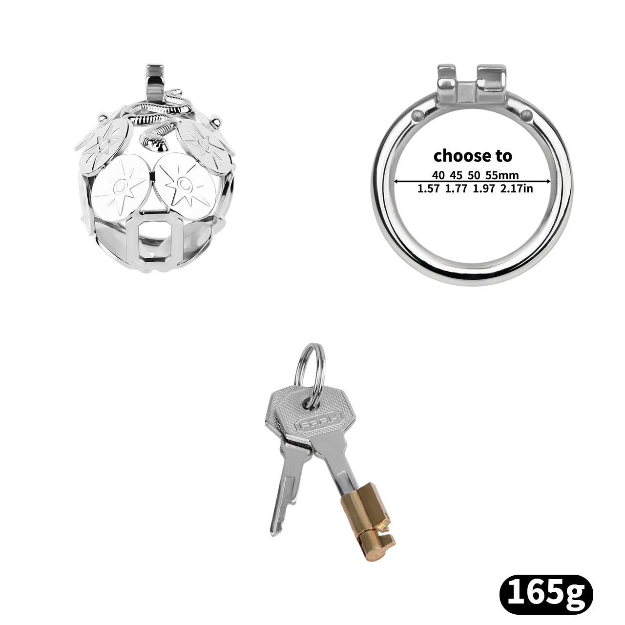 Solar Serpent Coiled Chastity Cage | F316A