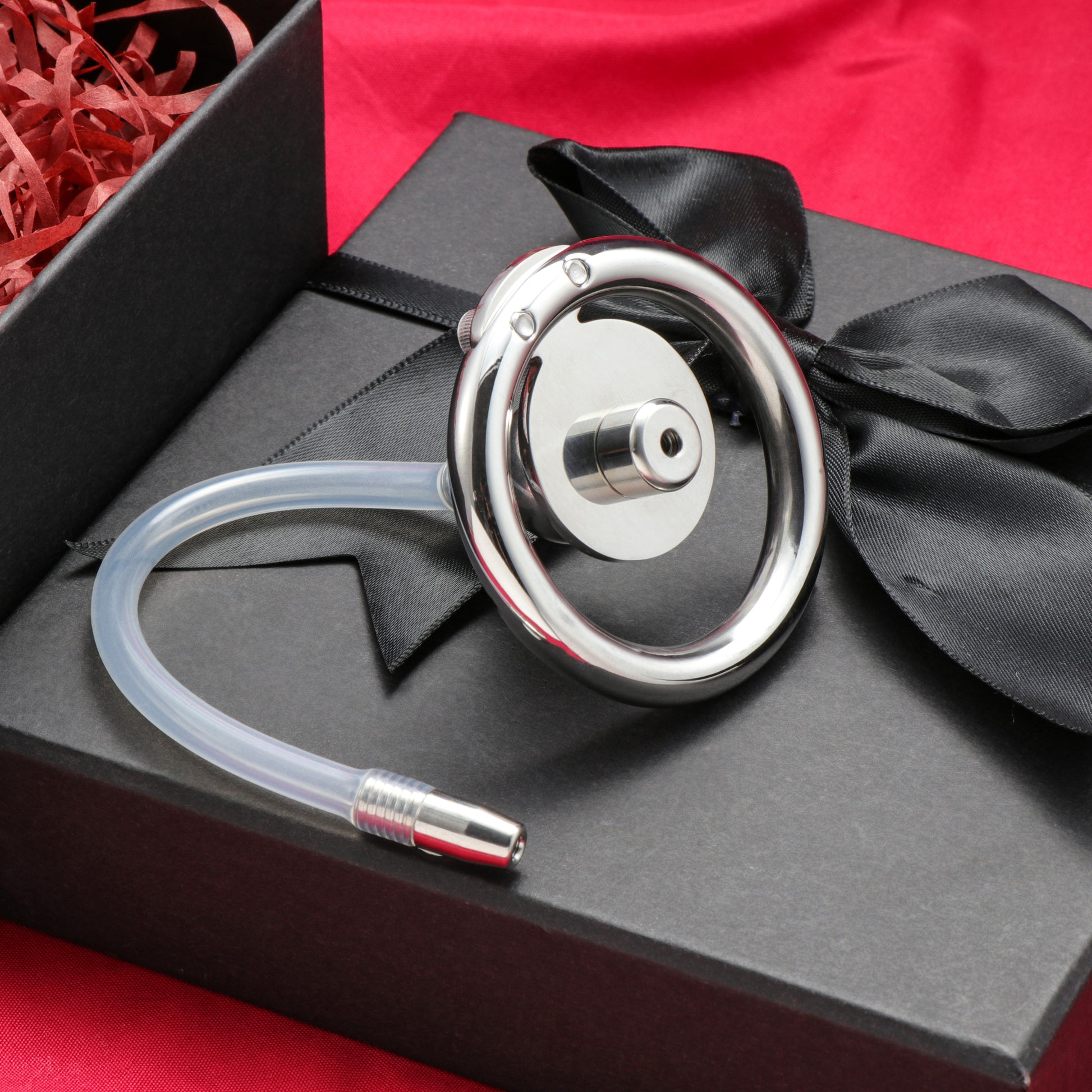 Flat Disc Chastity Cage With Inverted Steel Ball Catheter, F3160 - FRRK