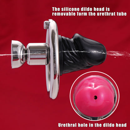 Flat Inverted Chastity Cage With Dildo, F3404 - FRRK