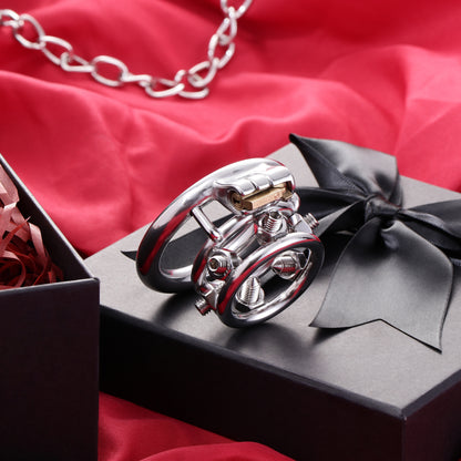 Double Penis Rings Welded Spikes Chastity Cage, F3132 - FRRK