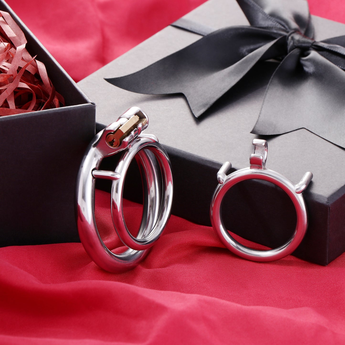 Dual Cock Ring Chastity Cage, F3121 - FRRK