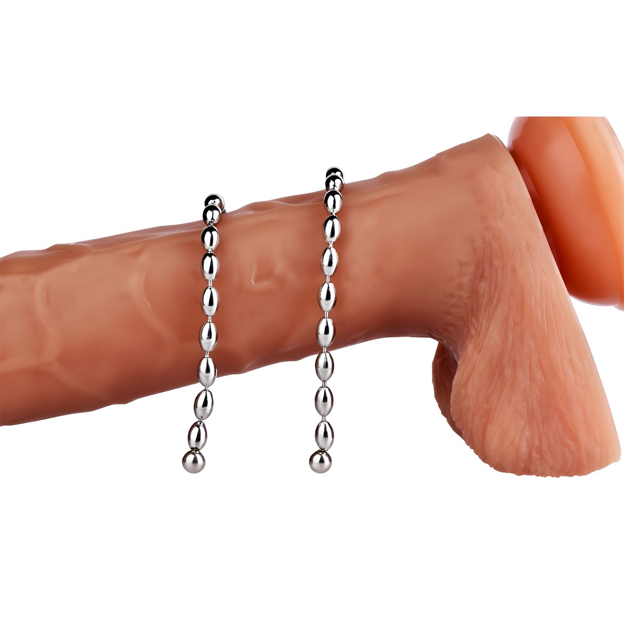 Metal Soft Urethral Sounds Penis Plug with Chain - Oval shaped | F3206 - FRRK