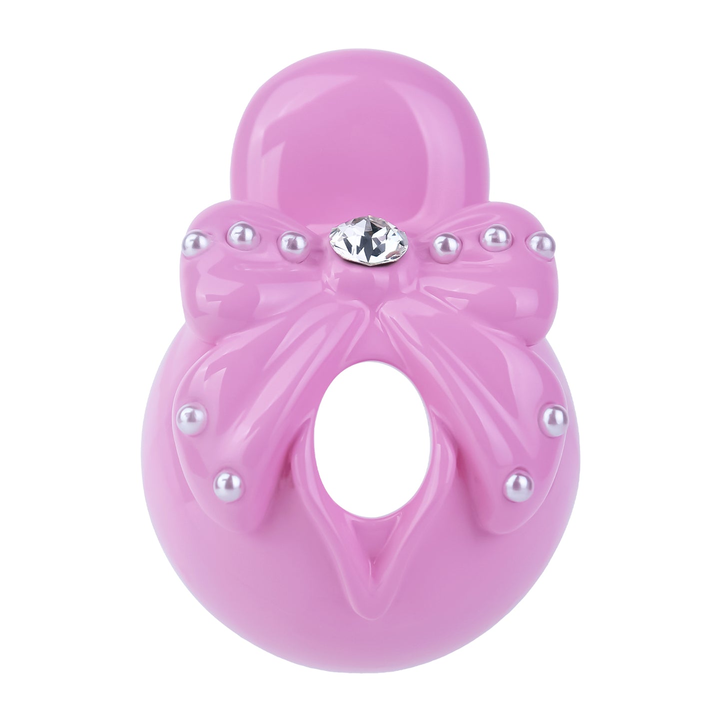 ABS Resin Rhinestone Bowknot Pot Lid Chastity Cage | AS605