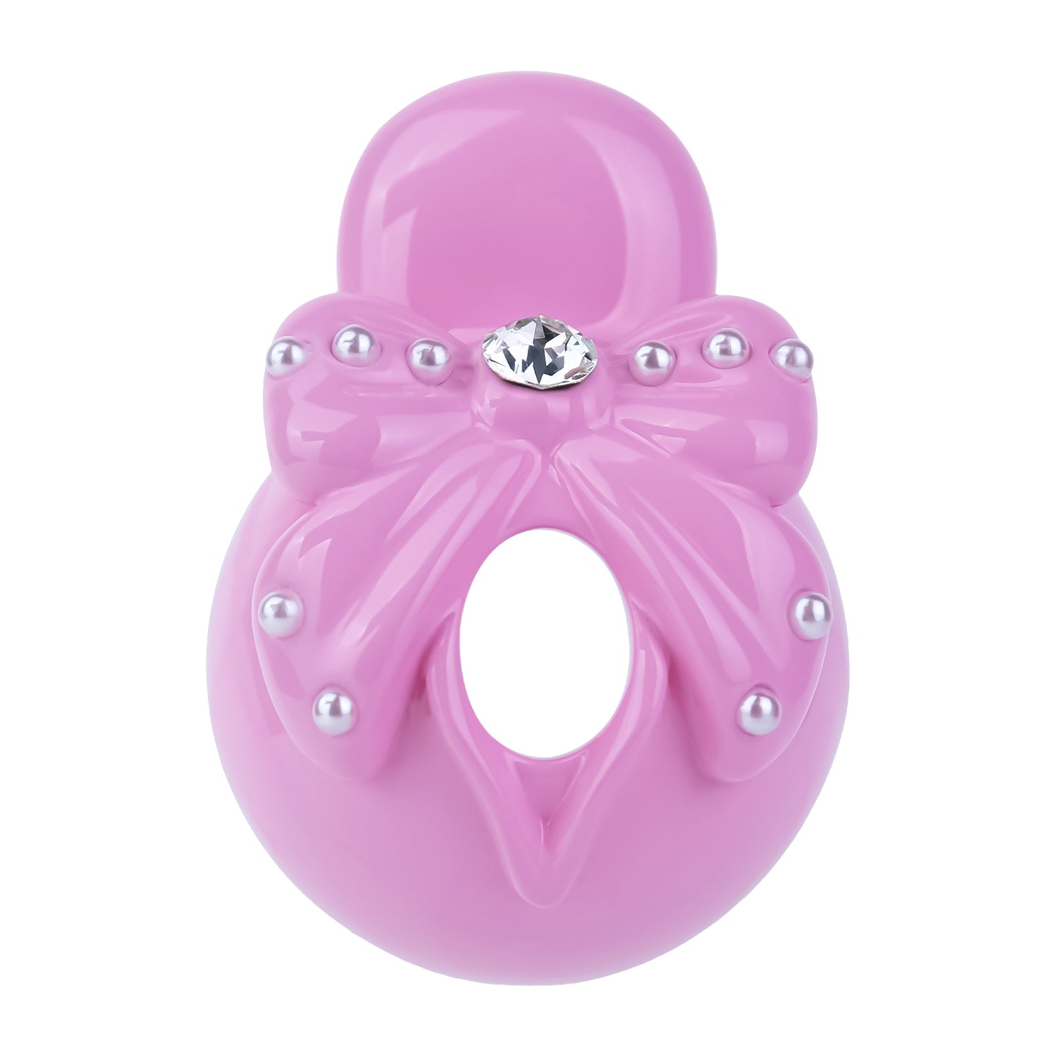ABS Resin Rhinestone Bowknot Pot Lid Chastity Cage | AS605