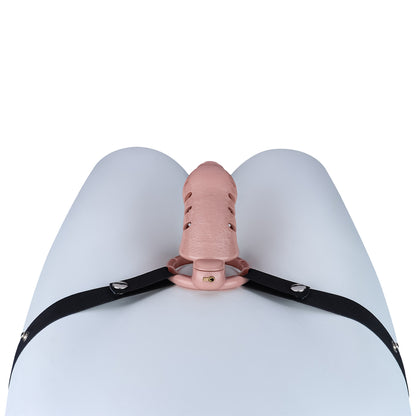 ABS Resin Realistic Dick Chastity Cage – Fully Enclosed Type AS037