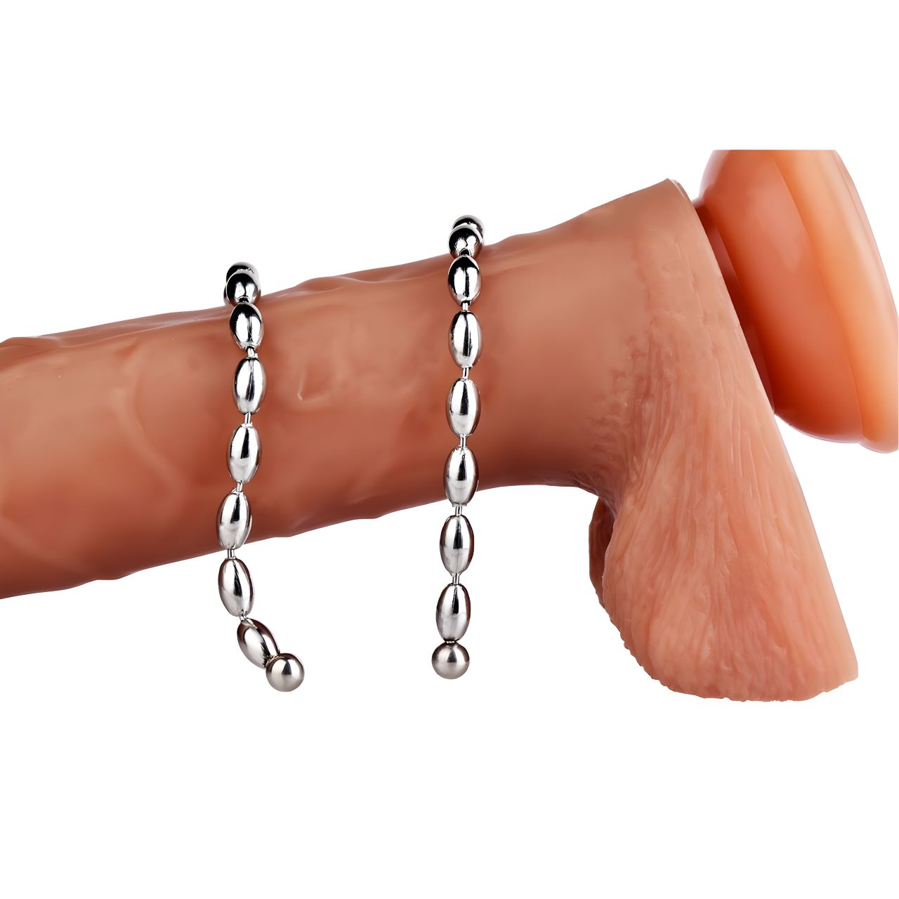 Metal Soft Urethral Sounds Penis Plug with Chain - Oval shaped | F3206 - FRRK