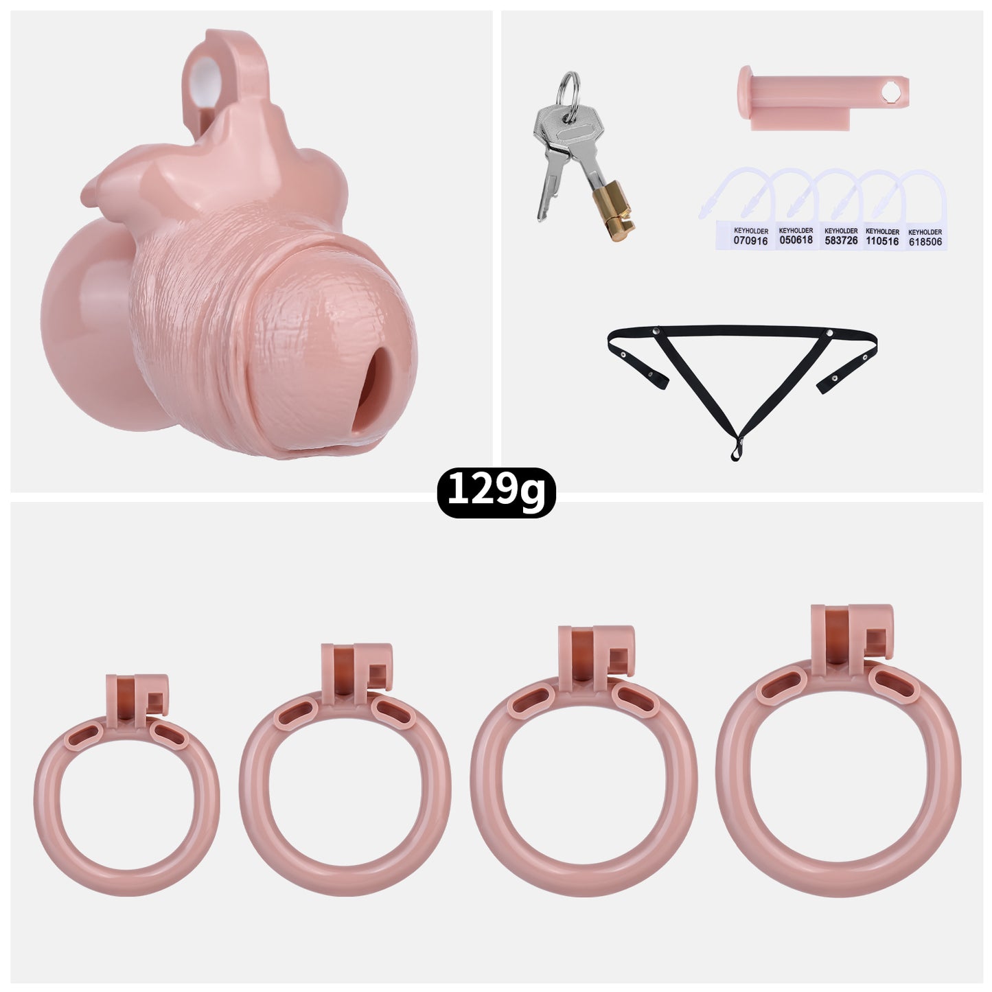 ABS Resin Realistic Dick Chastity Cage – Inverted Type AS036