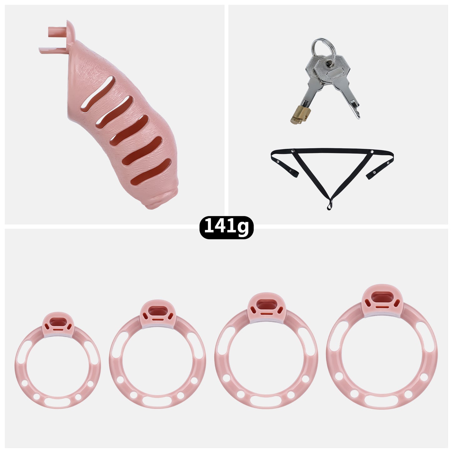 ABS Resin Realistic Dick Chastity Cage – Fully Enclosed Type AS037